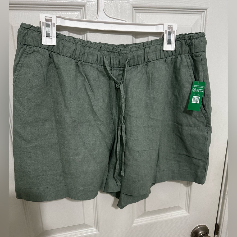 NWT - GAP Mid Rise Easy Linen Blend Tie Waist Shorts
